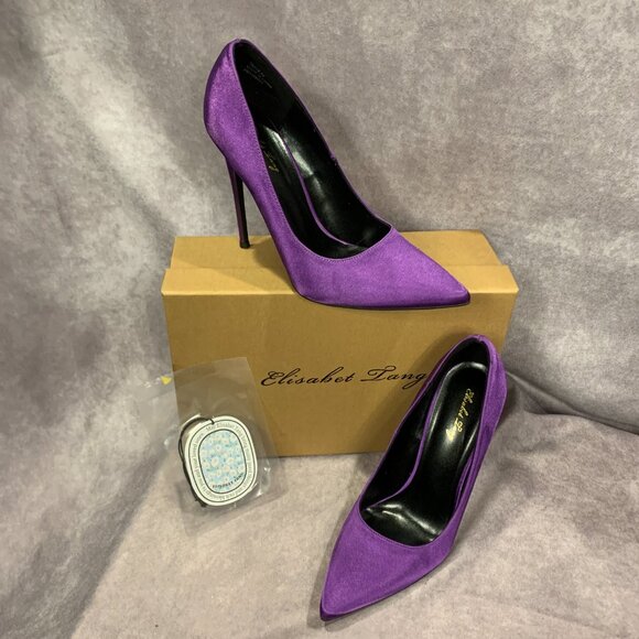 Coutgo Shoes - Elisabet Tang Pointed Toe Satin Stilettos